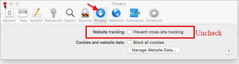 Prevent Cross-Site Tracking in Mac